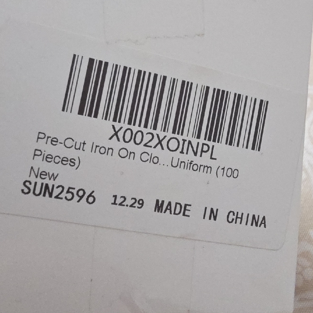 Pre-Cut Iron-On Cloth Labels - White Sticker Pack